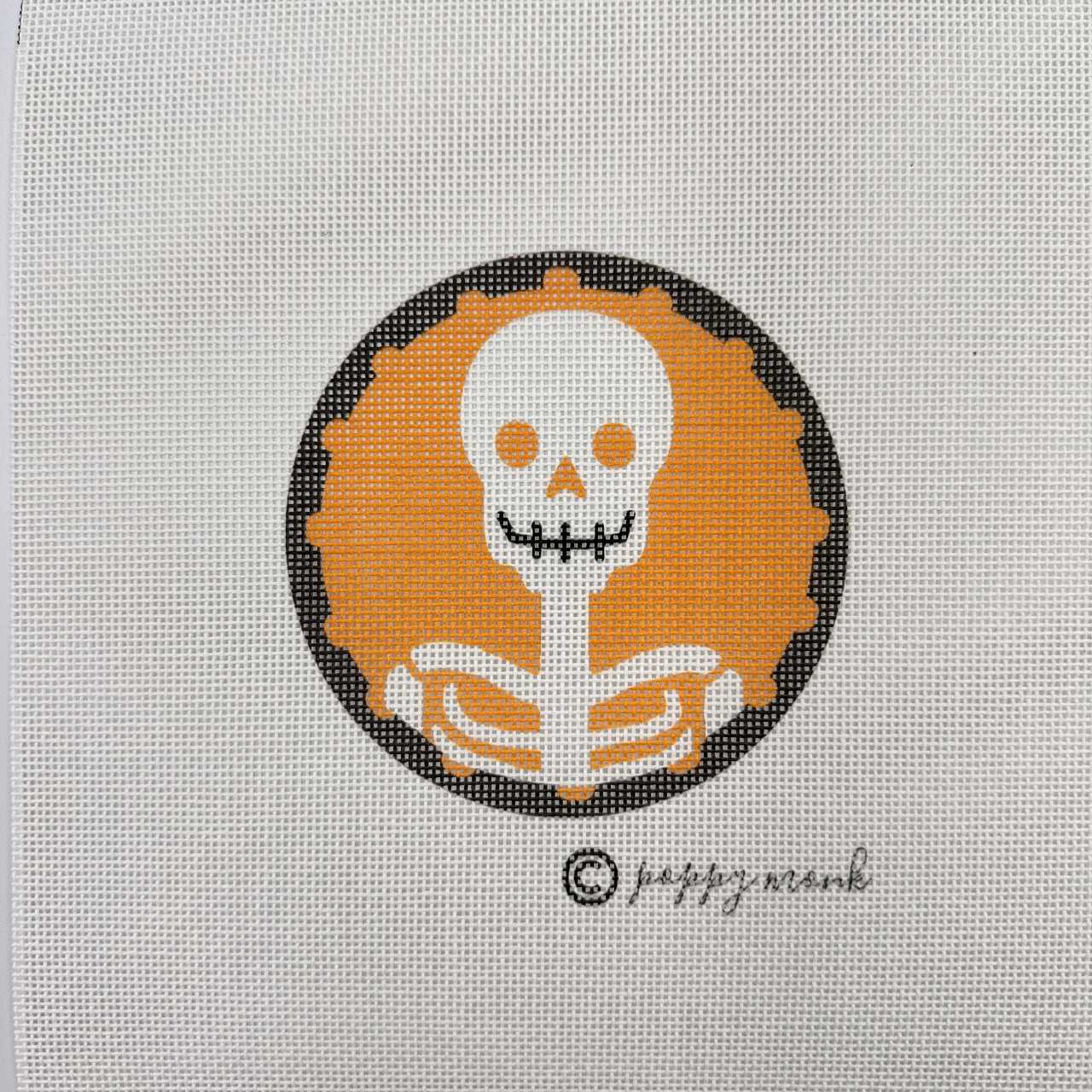 Skeleton Portrait Halloween Needlepoint Kit