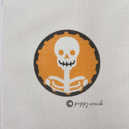 Skeleton Portrait Halloween Needlepoint Kit
