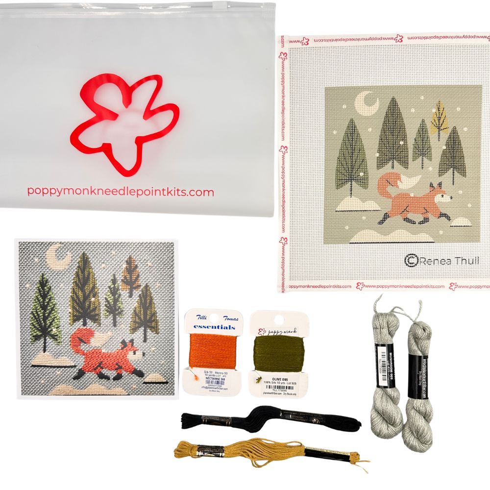 Snowy Evening Fox Needlepoint kit