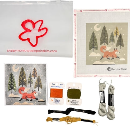 Snowy Evening Fox Needlepoint kit