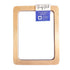 Wooden stretcher bar frame with a Modern Hoopla label on a white background