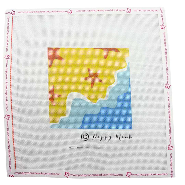 Small beach-themed needlepoint kits for beginners