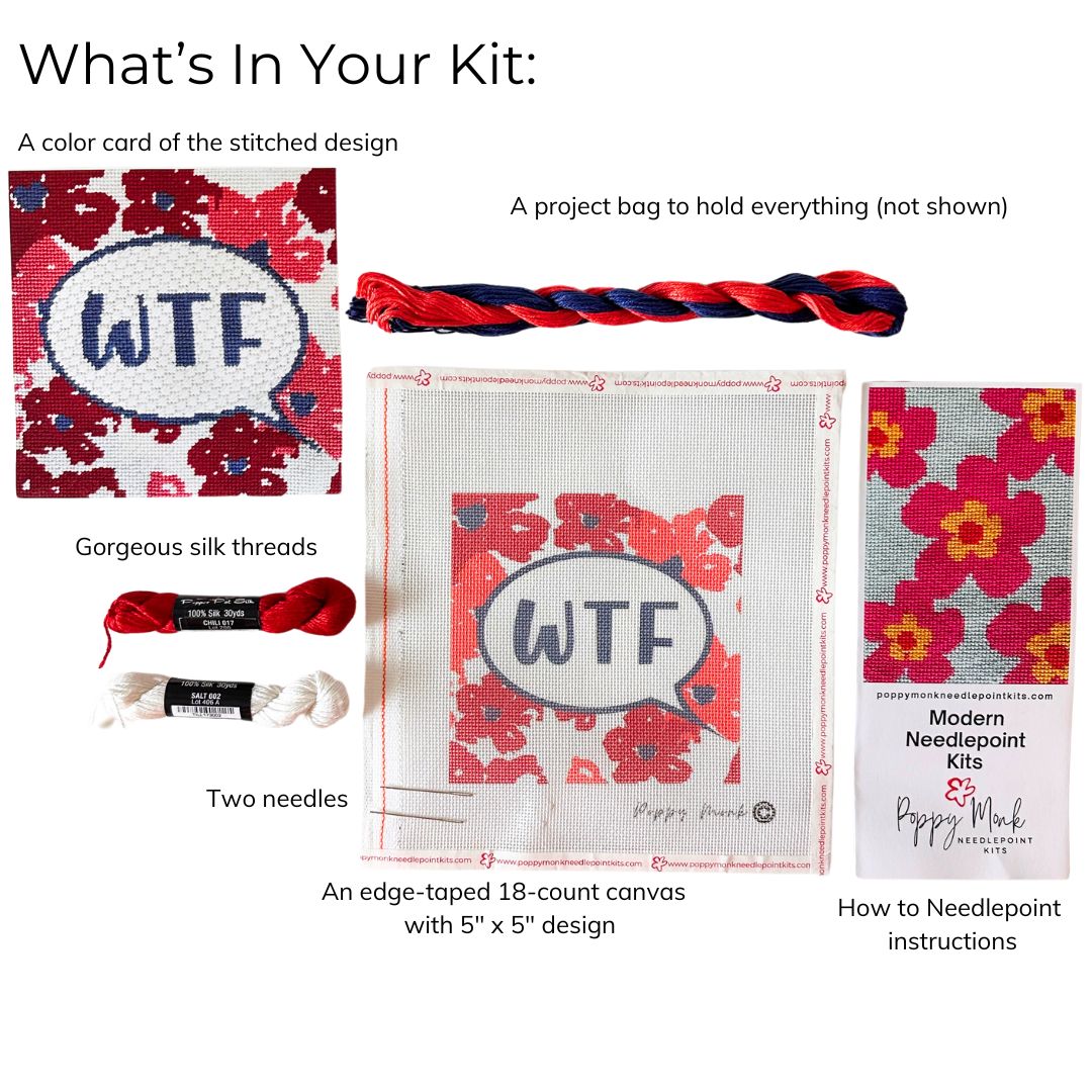 WTF needlepoint kit