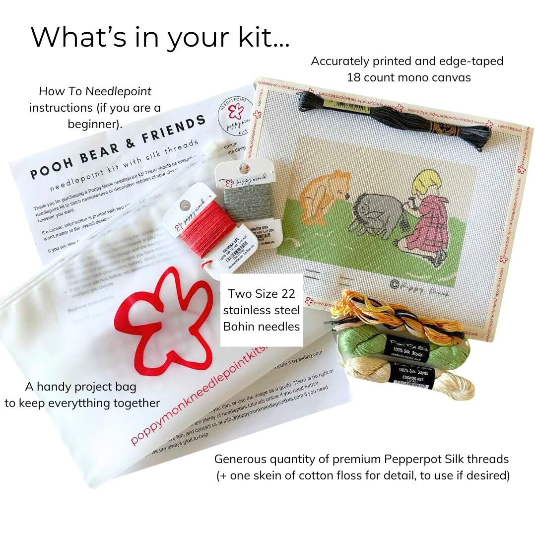 Pooh Bear needlepoint kit for kids or a childs room