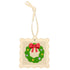 The Wreath design stitched and put inside the scallop-edged cream square hanger.