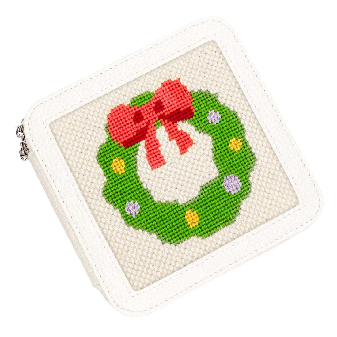 The white jewelry box with the Holiday Wreath design on top.