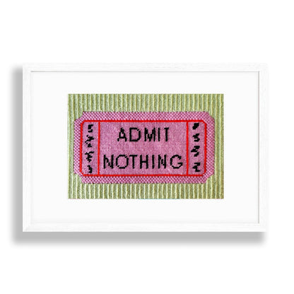Needlepoint ticket design with &