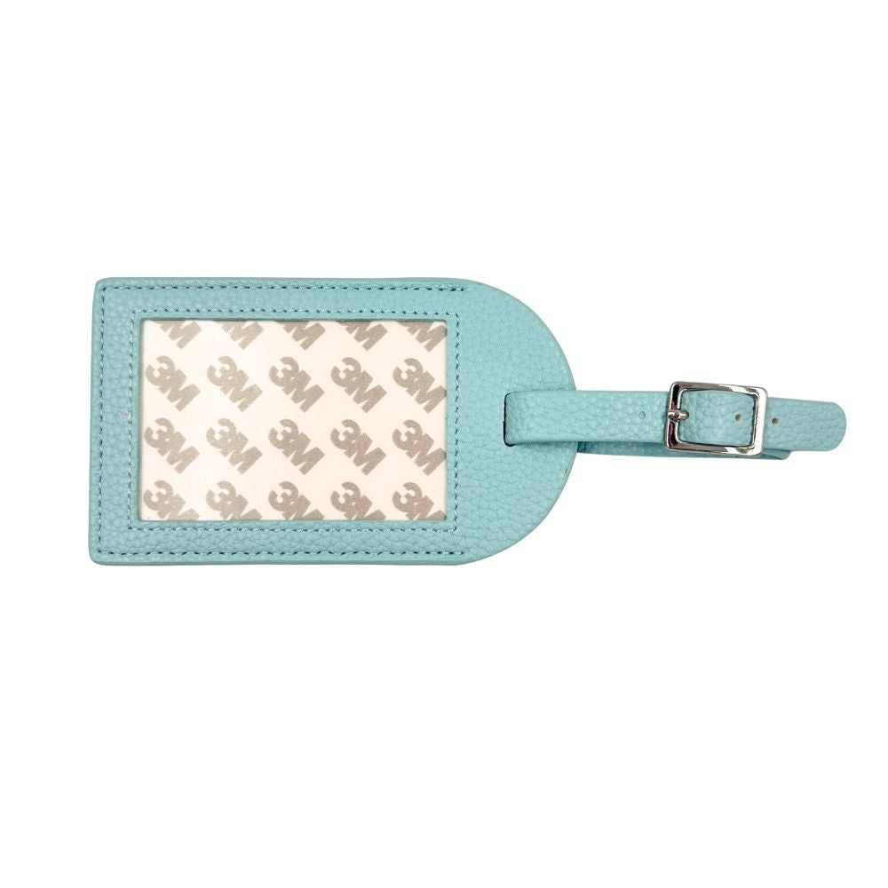 blue luggage tag front