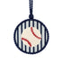 Baseball needlepoint ornament with a on a white background