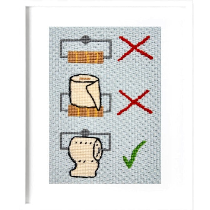 Bathroom Sign needlepoint kit