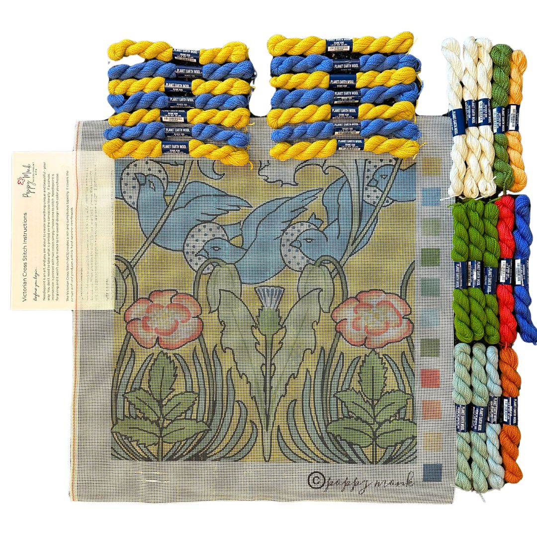 Birds In Flight Victorian Cross Stitch needlepoint tapestry kit