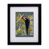 black wood frame with needlepoint bird
