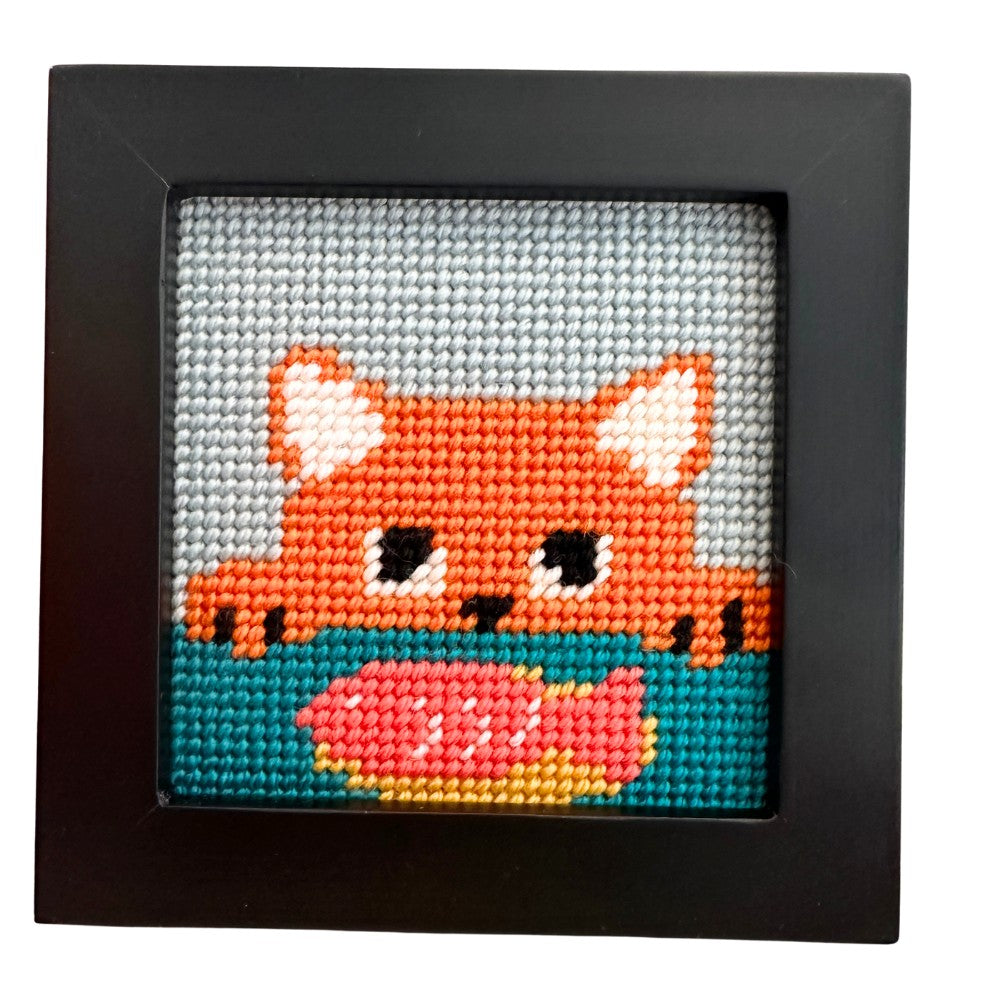Fishing Needlepoint Beginner Kit + Black Frame