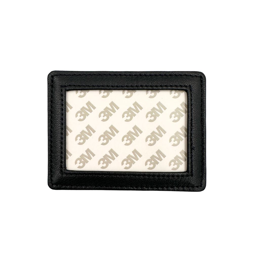 black leather credit card holder with 3M adhesive