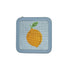 blue leather box with lemon needlepoint design