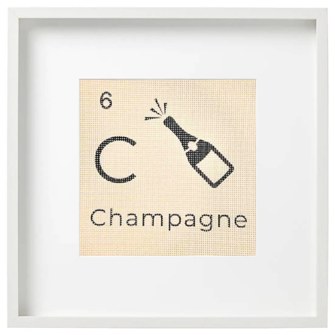 Framed needlepoint artwork with &