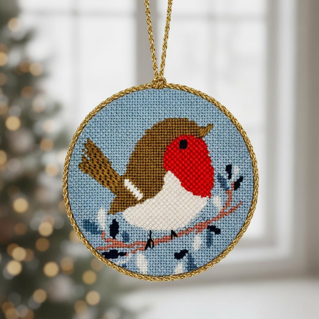 christmas robin hanging ornament