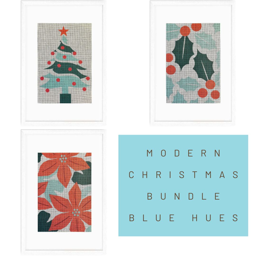 Modern Christmas needlepoint bundle of designs for 30% discount