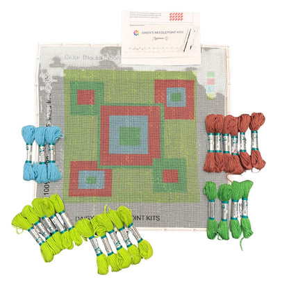 needlepoint kit with wool yarns