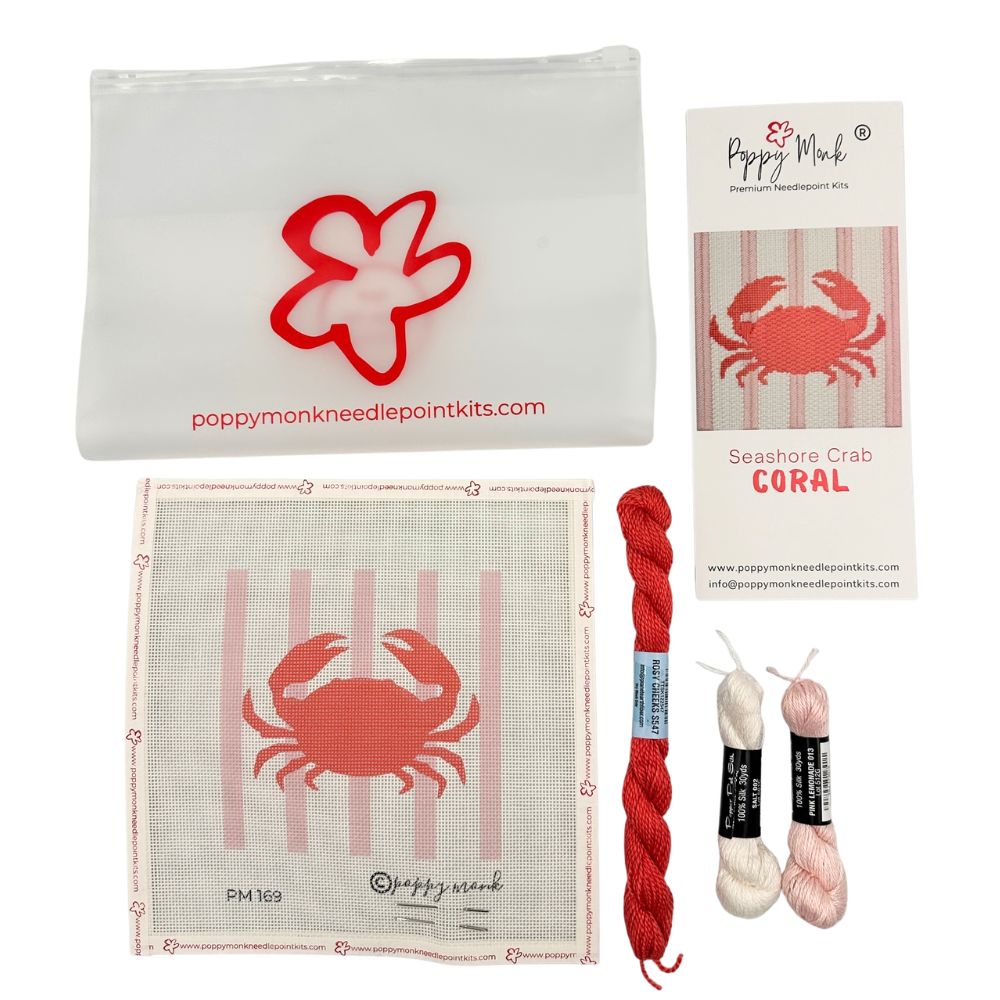 Seashore Crab Coral Needlepoint Kit