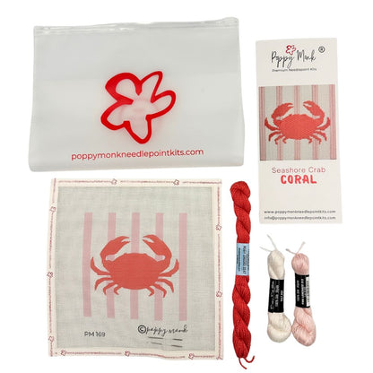 Seashore Crab Coral Needlepoint Kit