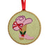 A Cowgirl needlepoint design stitched as a hanging ornament