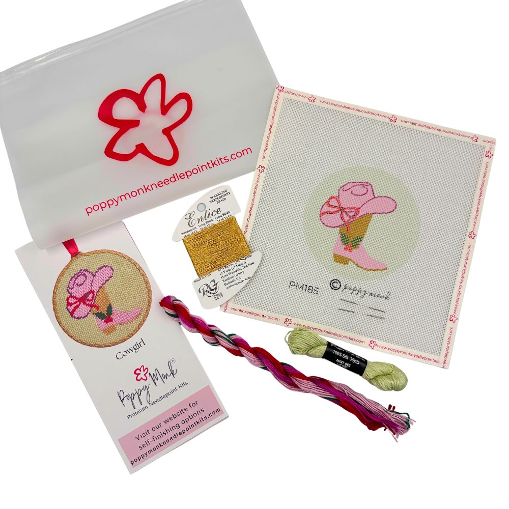 Cowgirl needlepoint kit by Poppy Monk