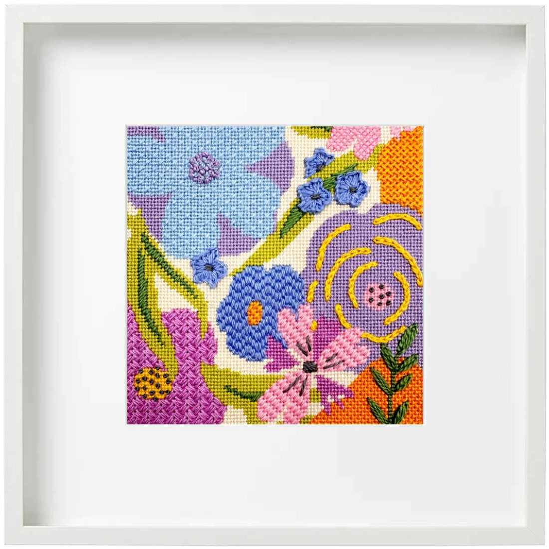 Cutting Garden floral needlepoint kit with stitch guide