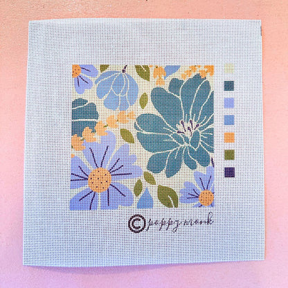 Floral needlepoint canvas