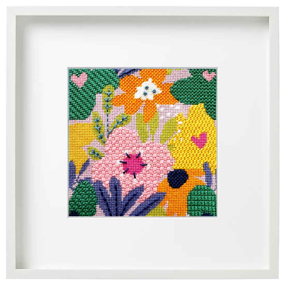 Flower Market needlepoint kit with stitch guide