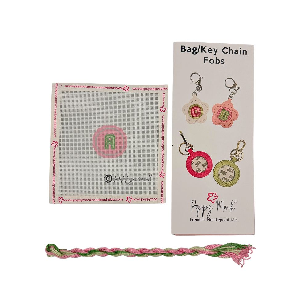 Fob Chain Letters | Mini Needlepoint Project (Fob Sold Separately)