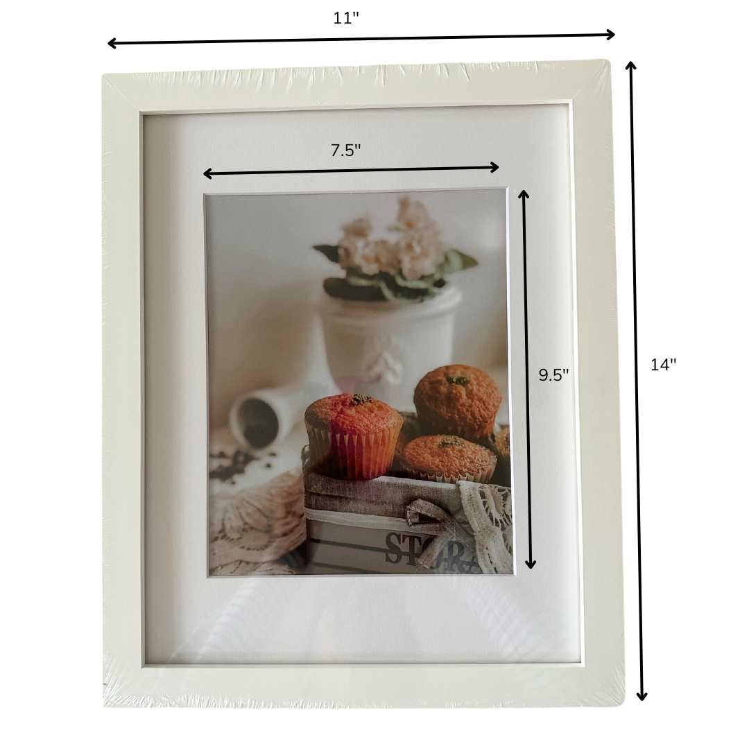 A white wood frame for a 8&quot; x 10&quot; needlepoint design.