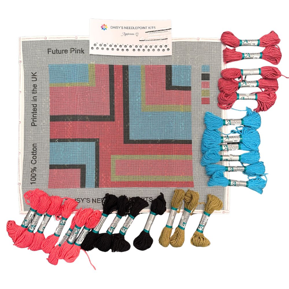 Future Pink Needlepoint Pillow Kit