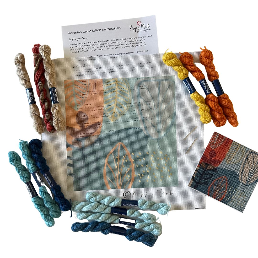 Garden Retro Victorian Cross Stitch needlepoint kit