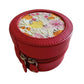 Pink Leather Round Box + Gelato Floral Needlepoint Kit