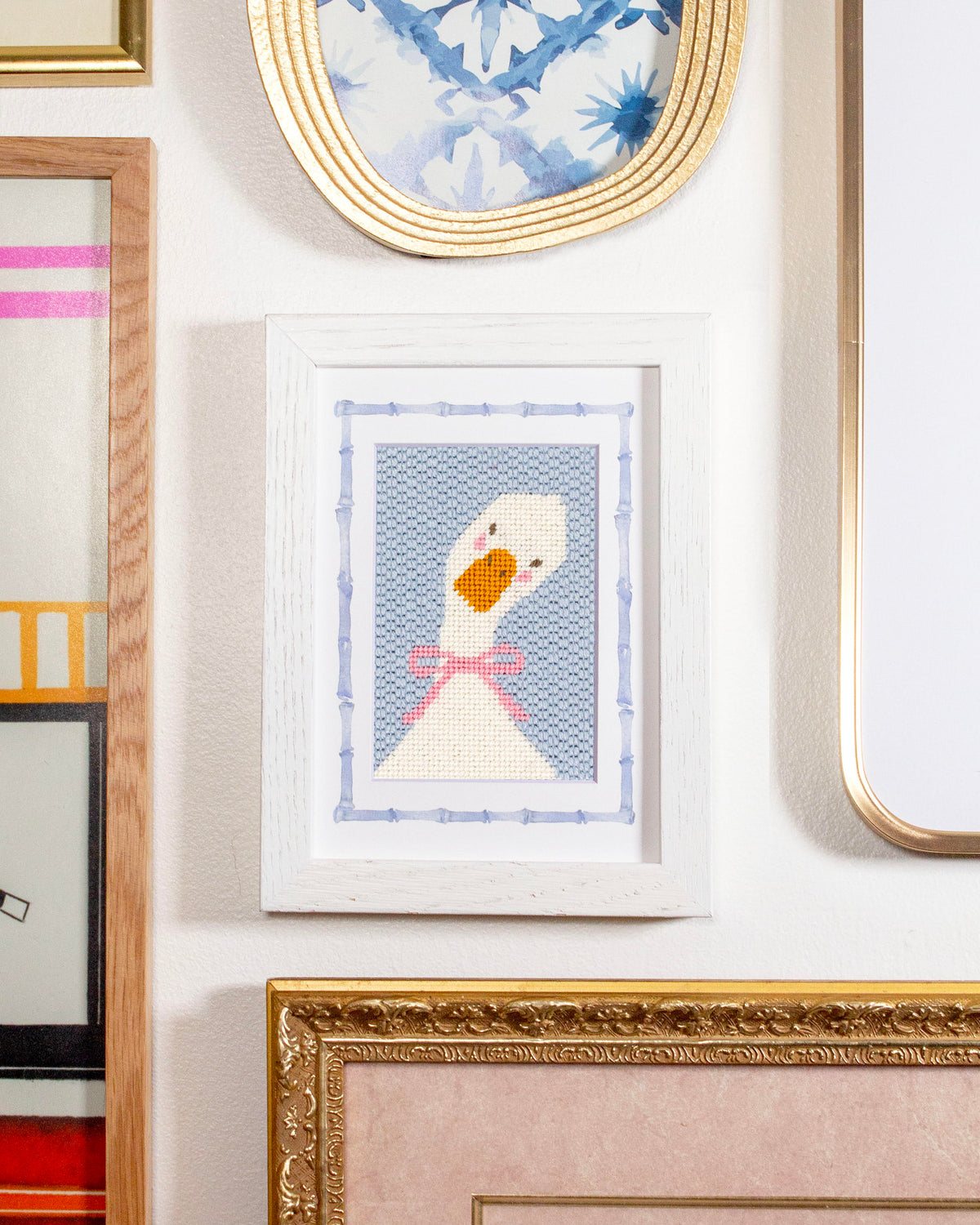 Lucy Goosey Needlepoint Gift Kit — Everything Included. Ready to Frame &amp; Hang