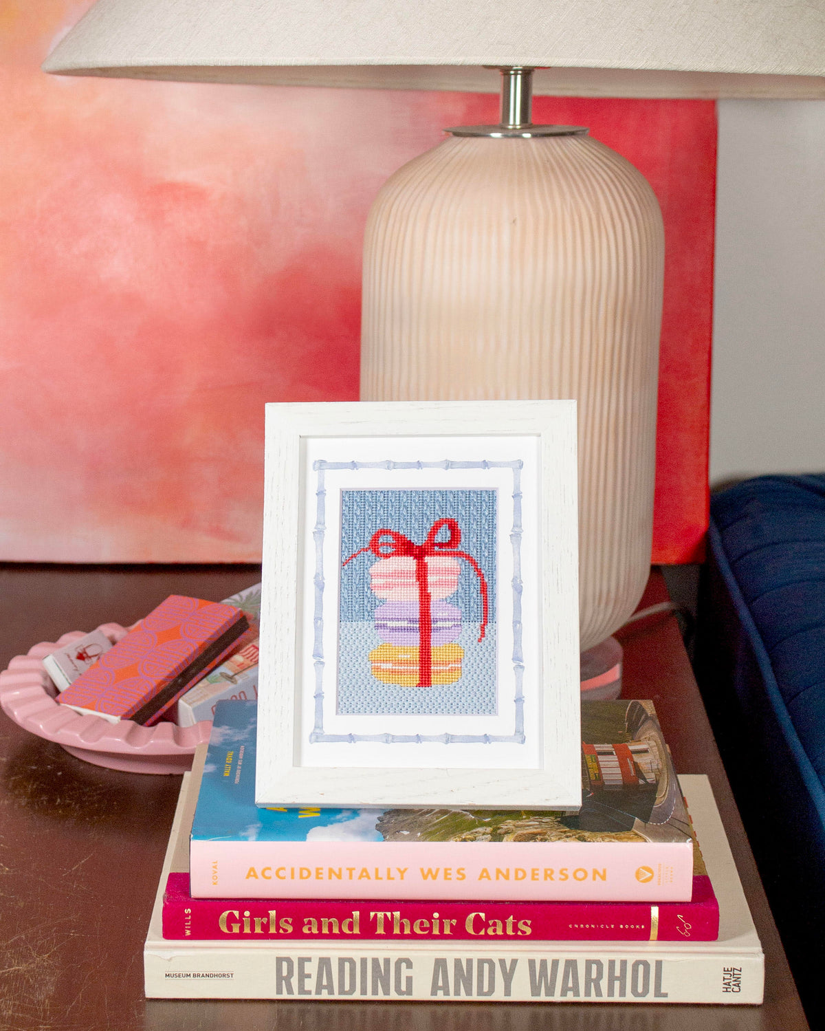 Macaroons Needlepoint Gift Kit — Everything Included. Ready to Frame &amp; Hang