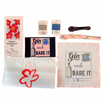 Gin and Bare It subversive needlepoint kit