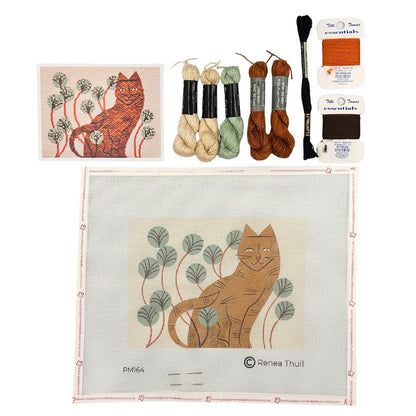 Needlepoint kit of a ginger tabby cat