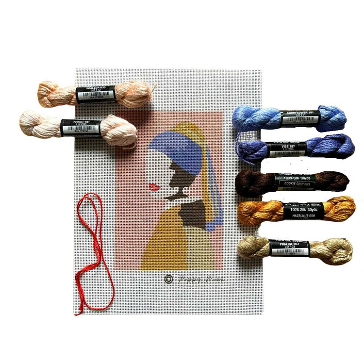 Girl With A Pearl Earring modern needlepoint kit.