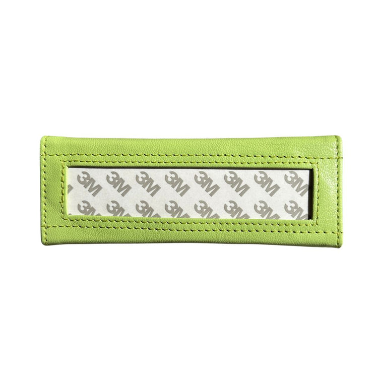 Lime Green leather glasses case for a  needlepoint insert