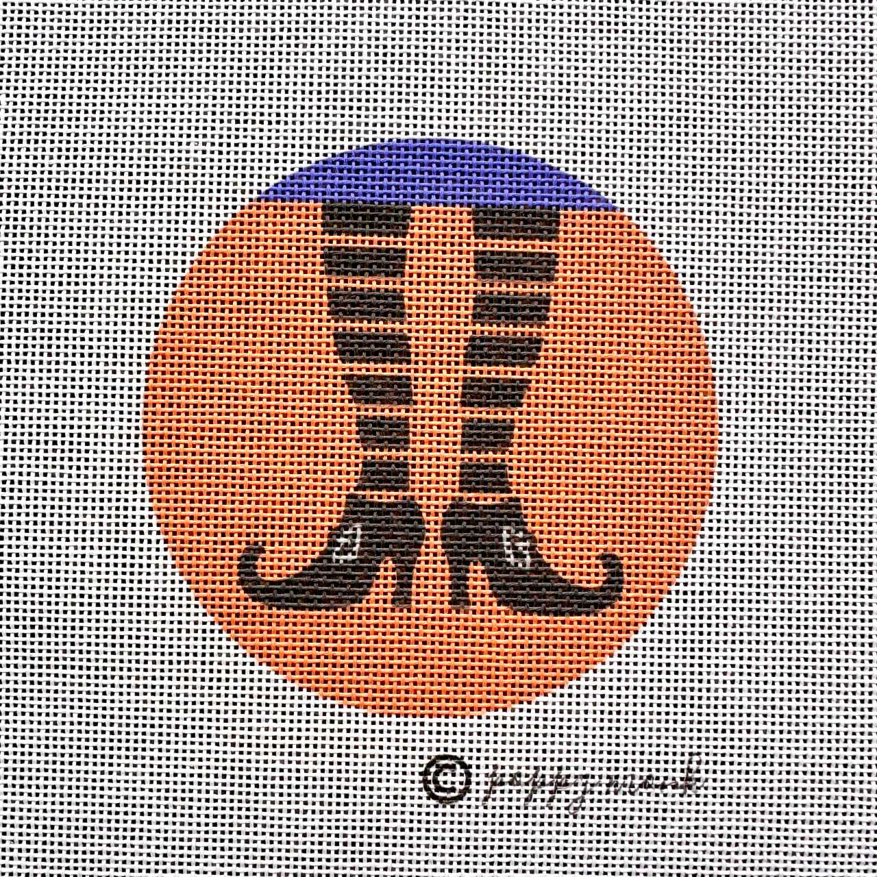 Witchs Legs Halloween needlepoint