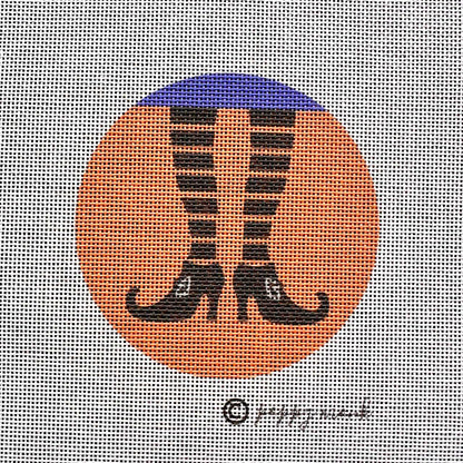 Witchs Legs Halloween needlepoint