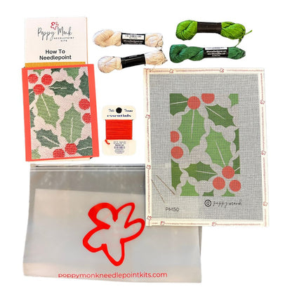 Holly Green Needlepoint Kit