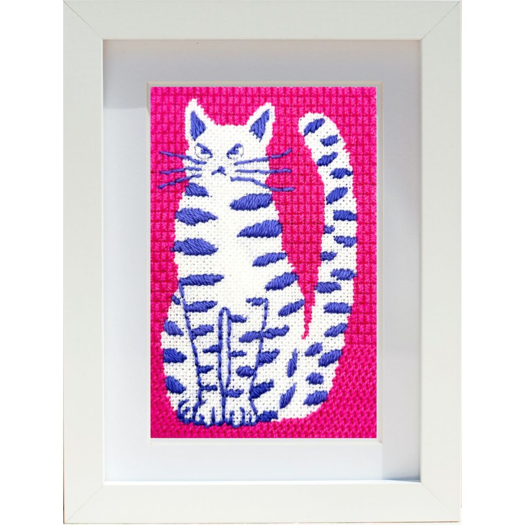 Whimsical Cat needlepoint kit called The House Master