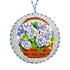 Needlepoint hanging ornament of hydrangeas in a basket