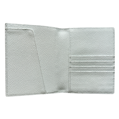 Ice Blue leather self-finishing needlepoint passport wallet kit
