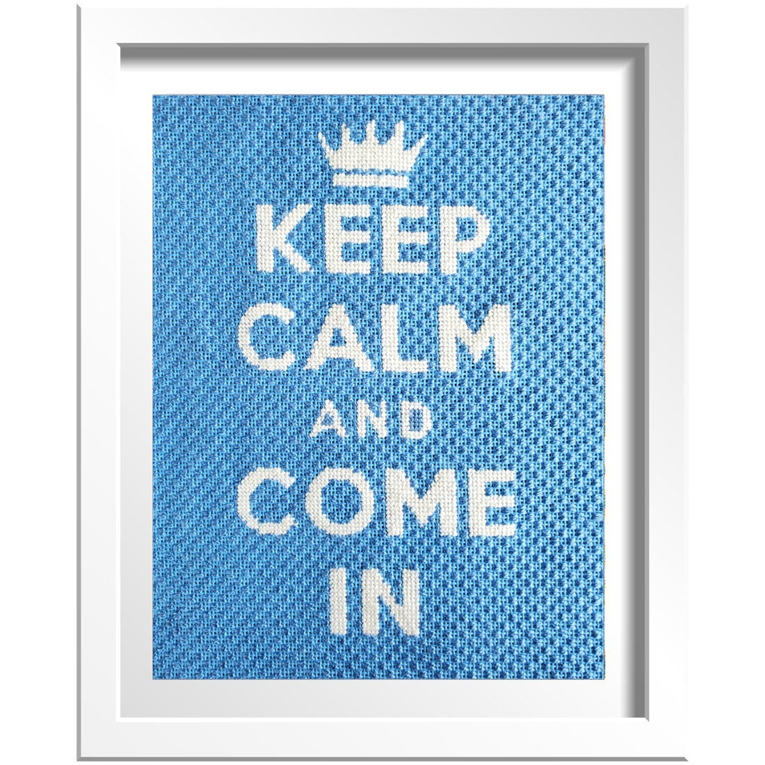 needlepoint welcome sign keep calm and come in