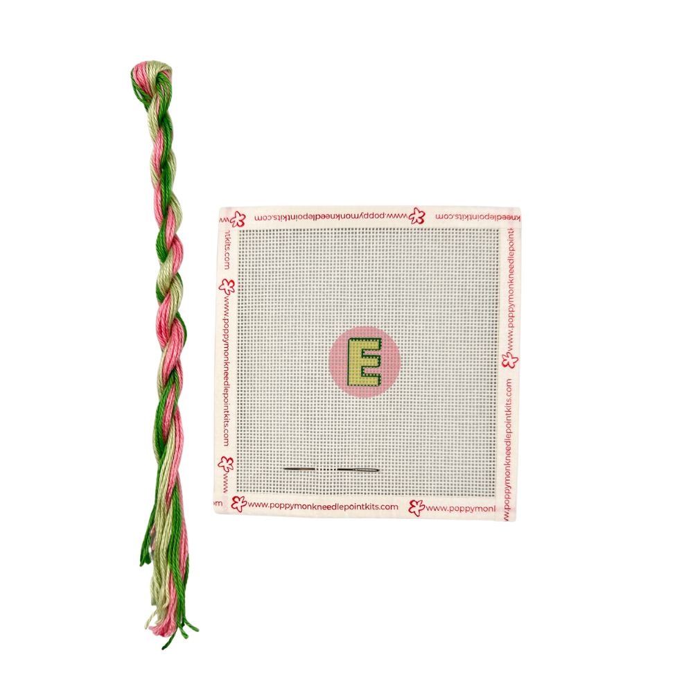 Papaya needlepoint kit with thread and letter &
