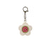 Flower-shaped keychain with a pink letter &